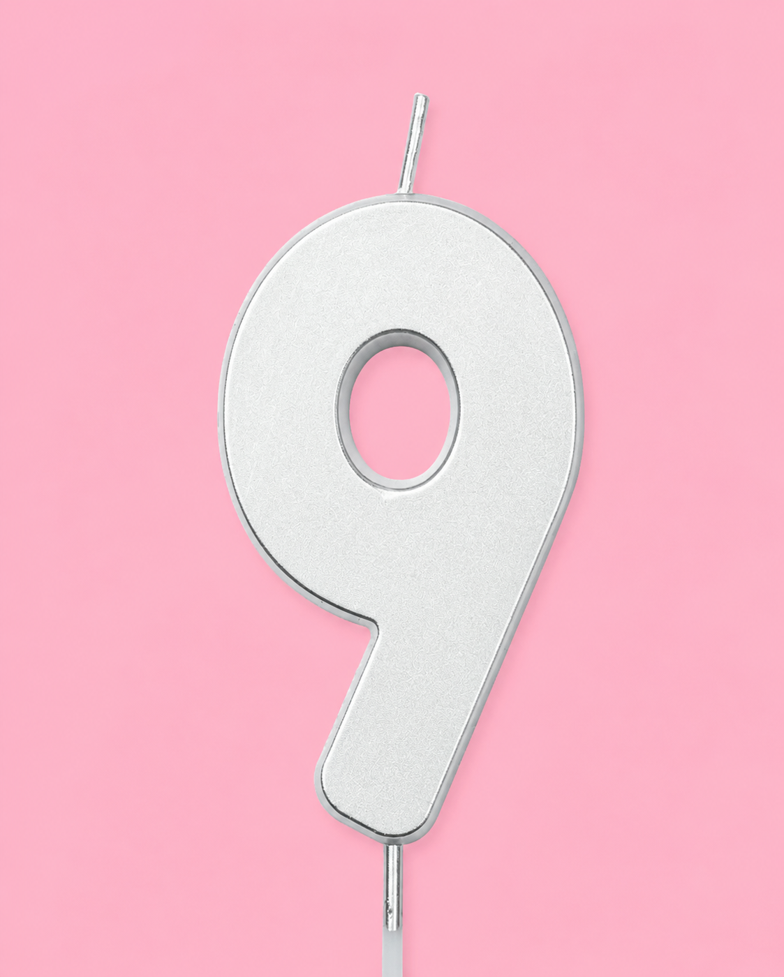Silver Number Candle