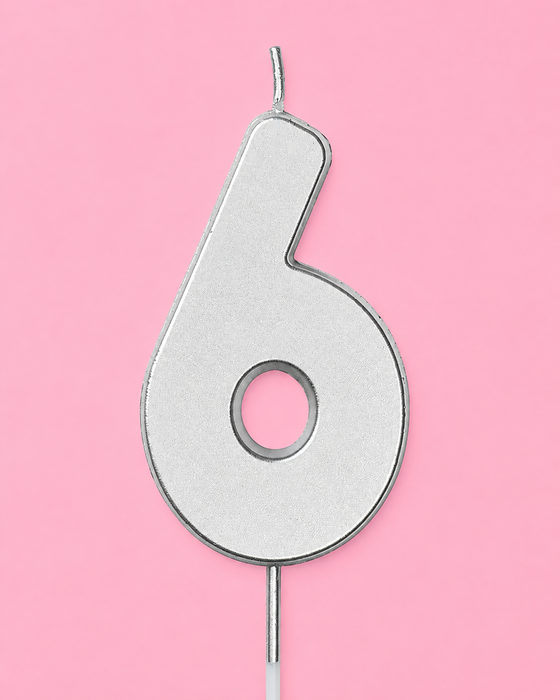Silver Number Candle