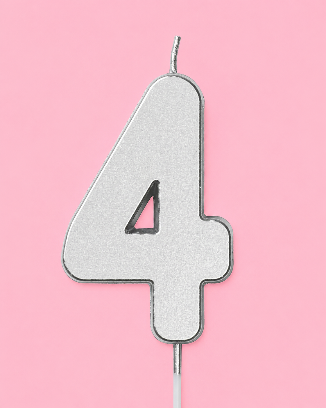 Silver Number Candle