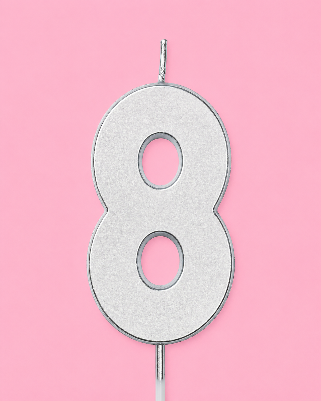 Silver Number Candle