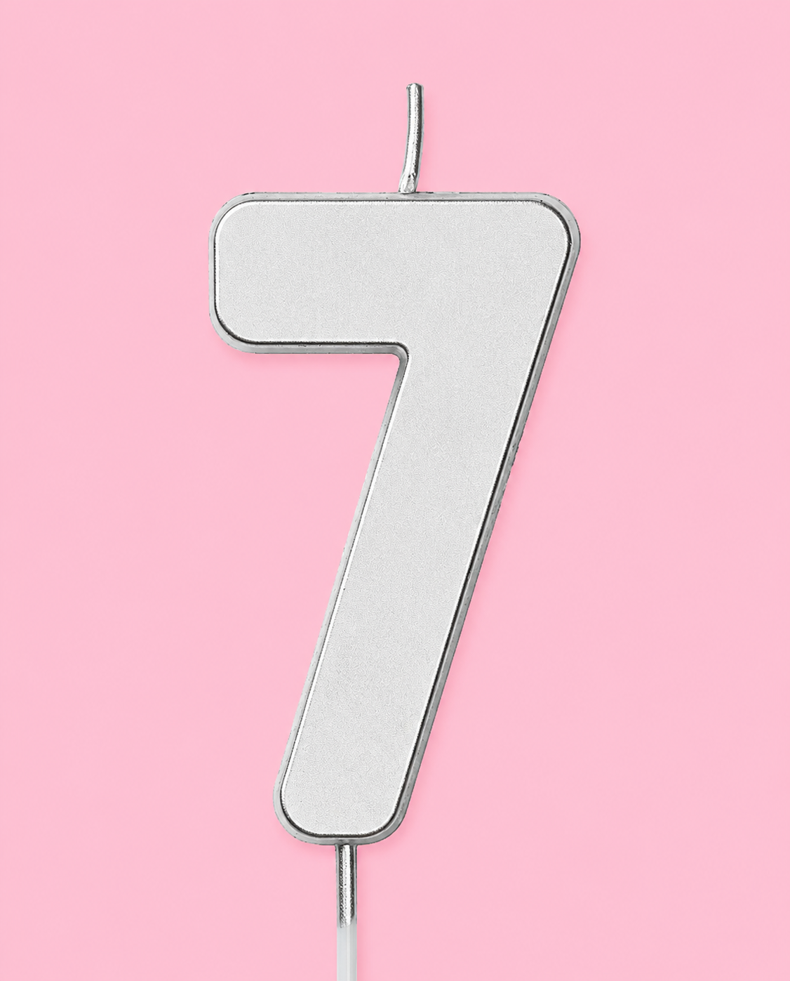 Silver Number Candle