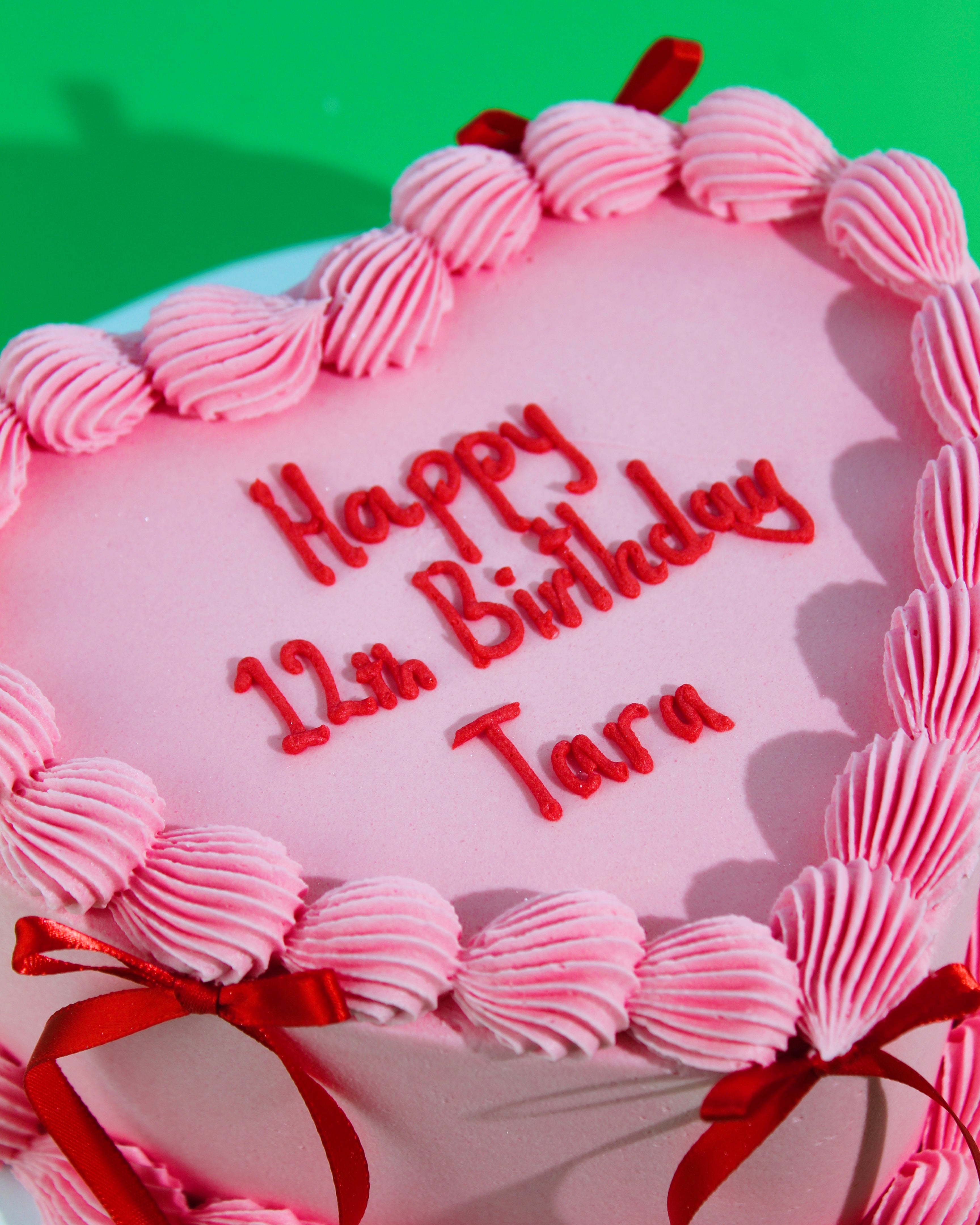 Heart-Shaped Mini Message Bow Cake