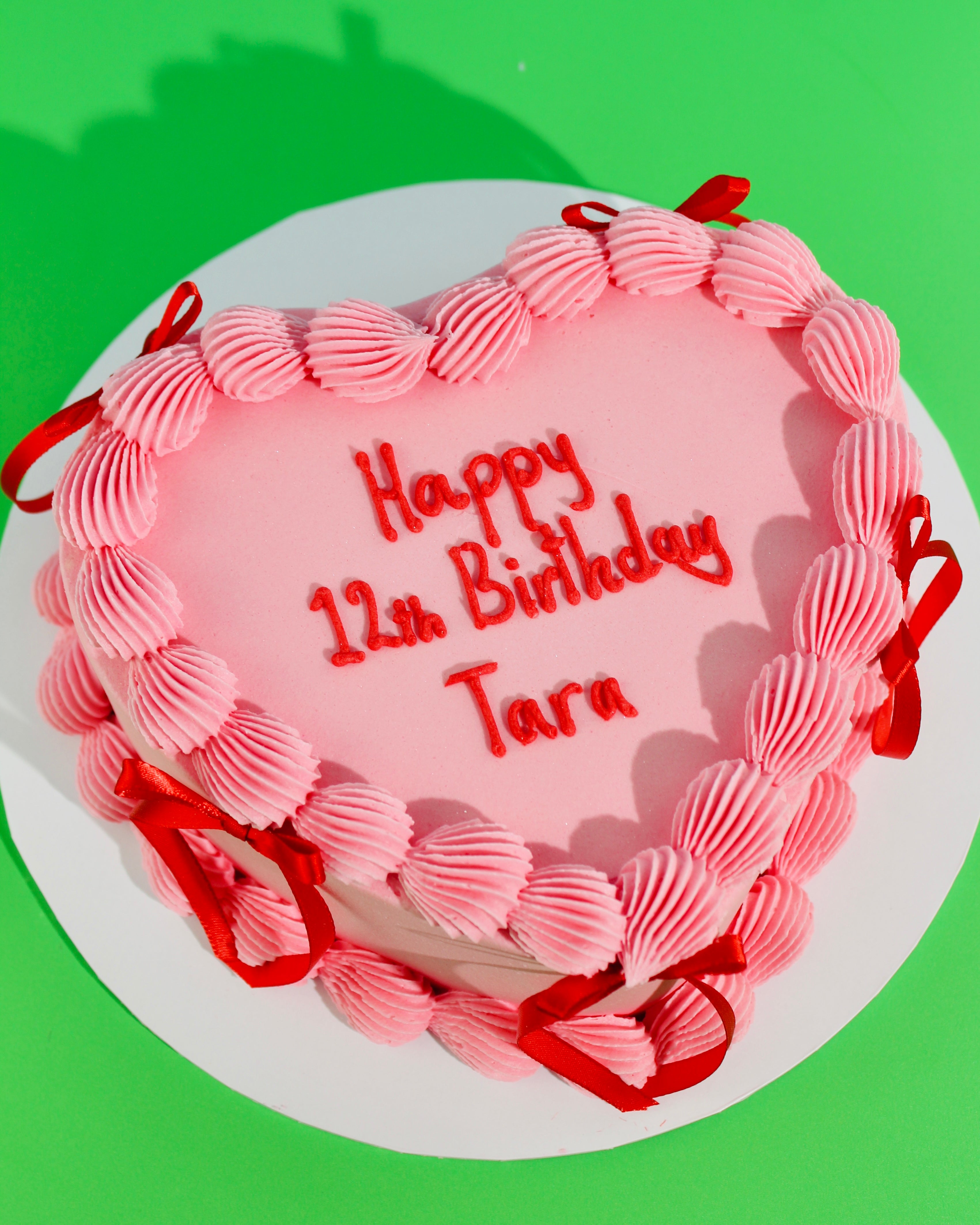 Heart-Shaped Mini Message Bow Cake
