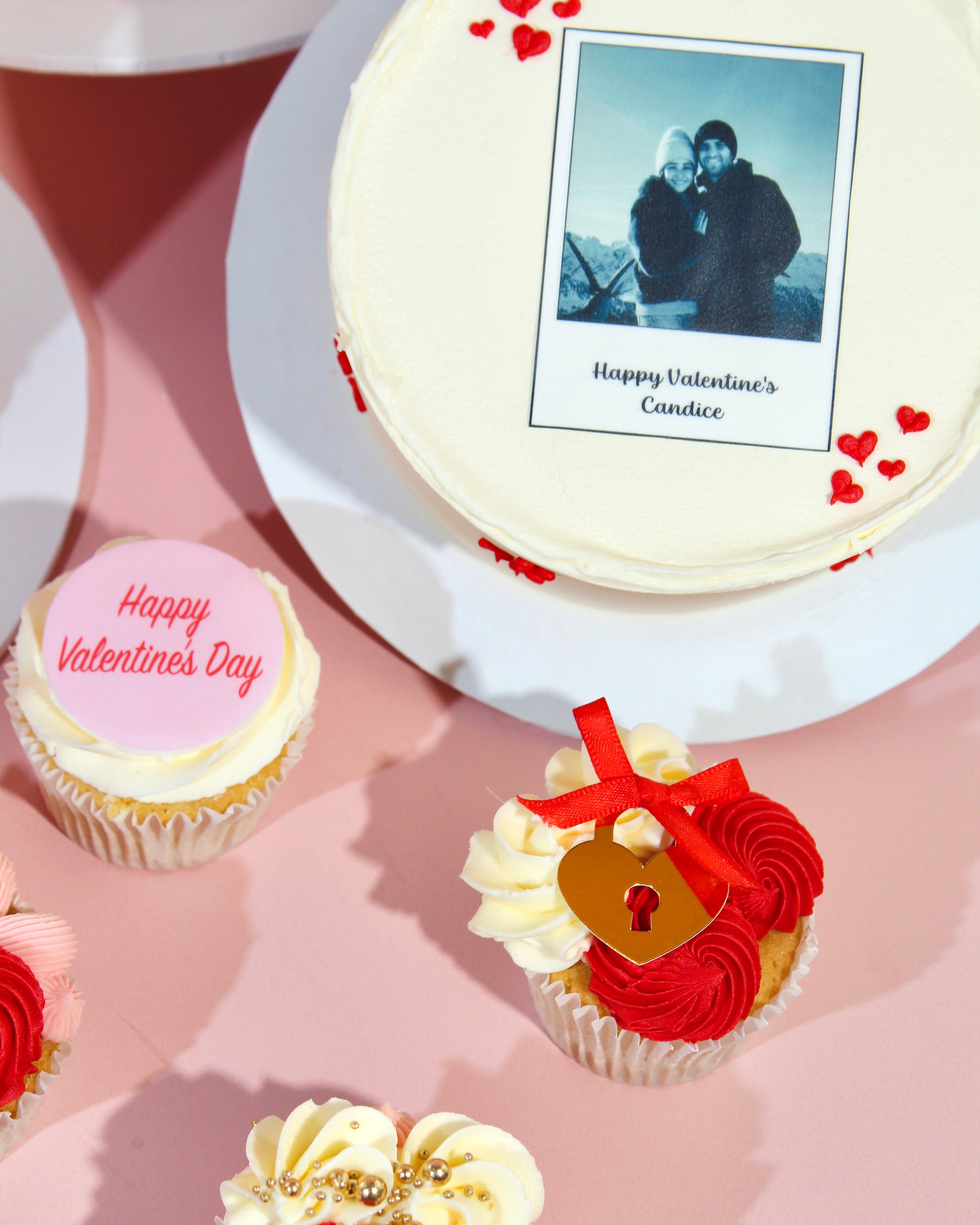 Custom Polaroid photo cake handmade in St Albans bakery