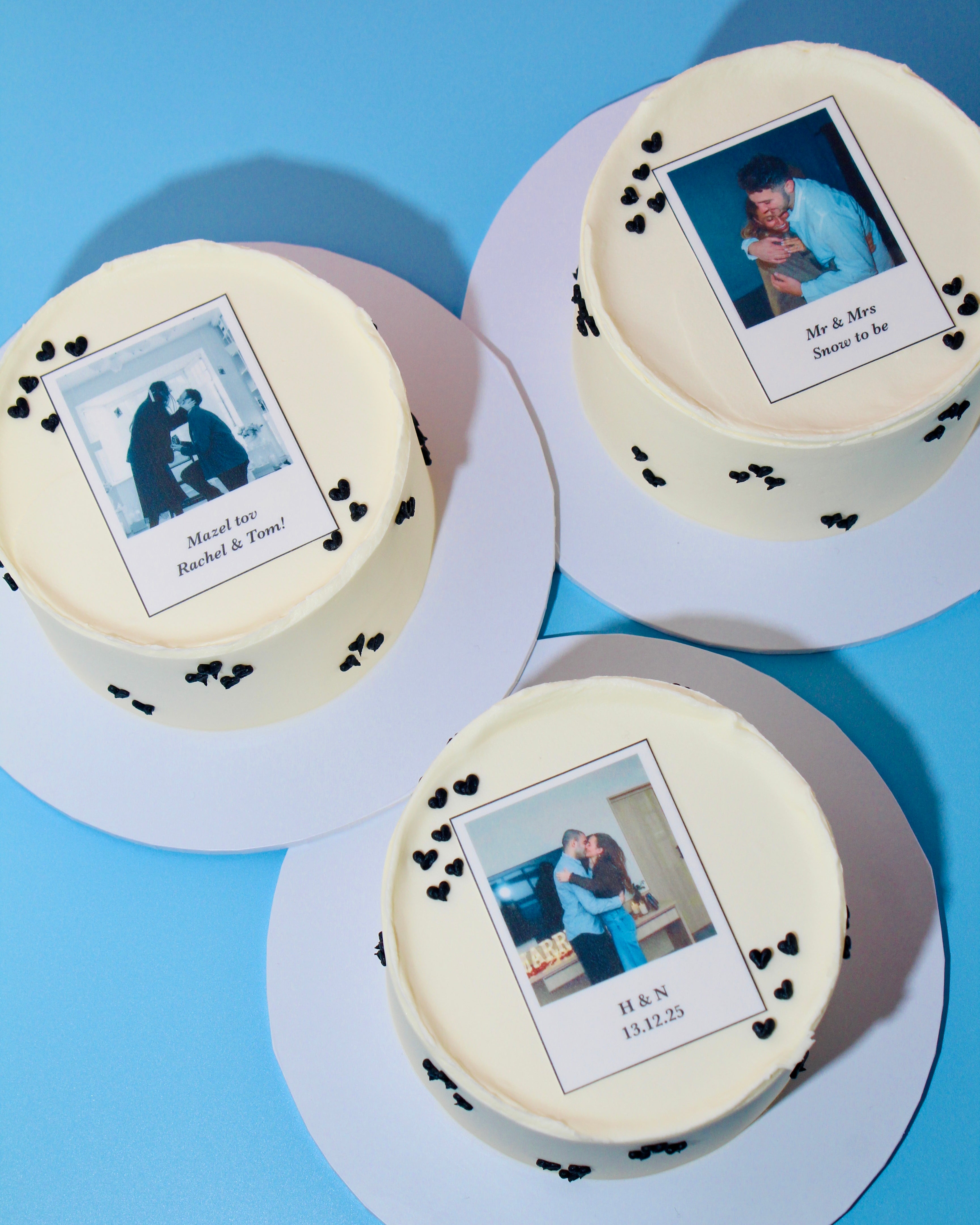 Polaroid Engagement Cake