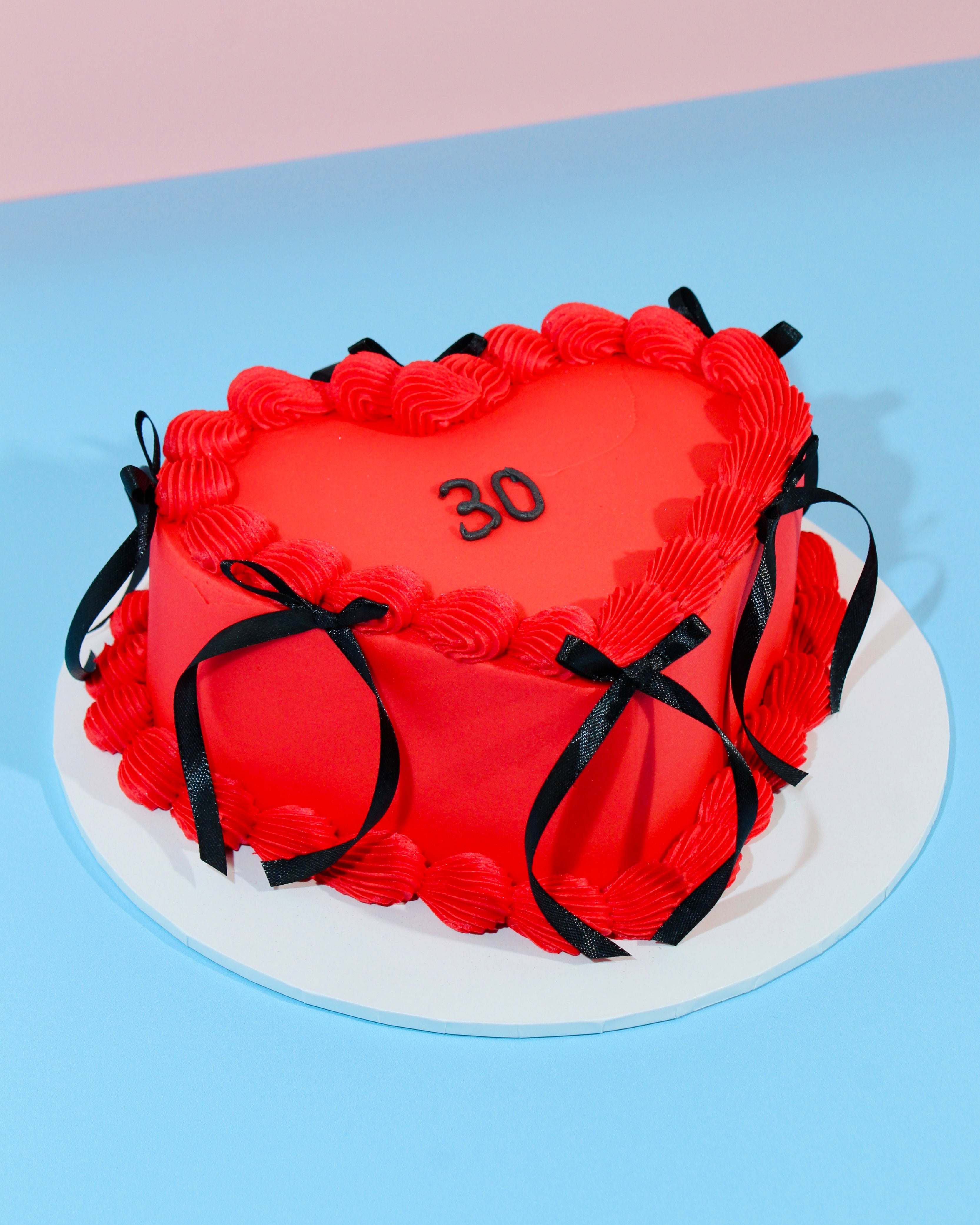 Heart-Shaped Mini Message Bow Cake