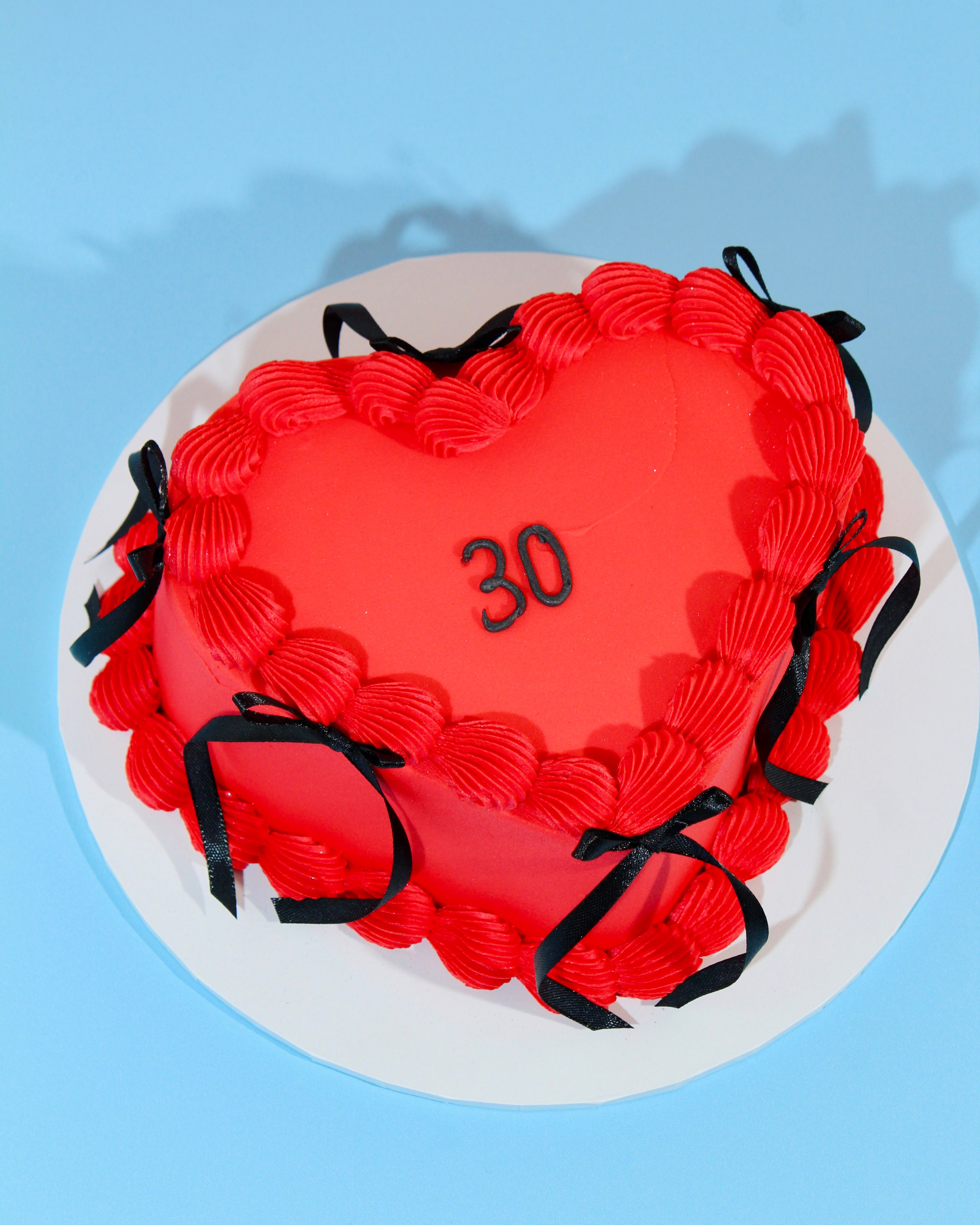 Heart-Shaped Mini Message Bow Cake