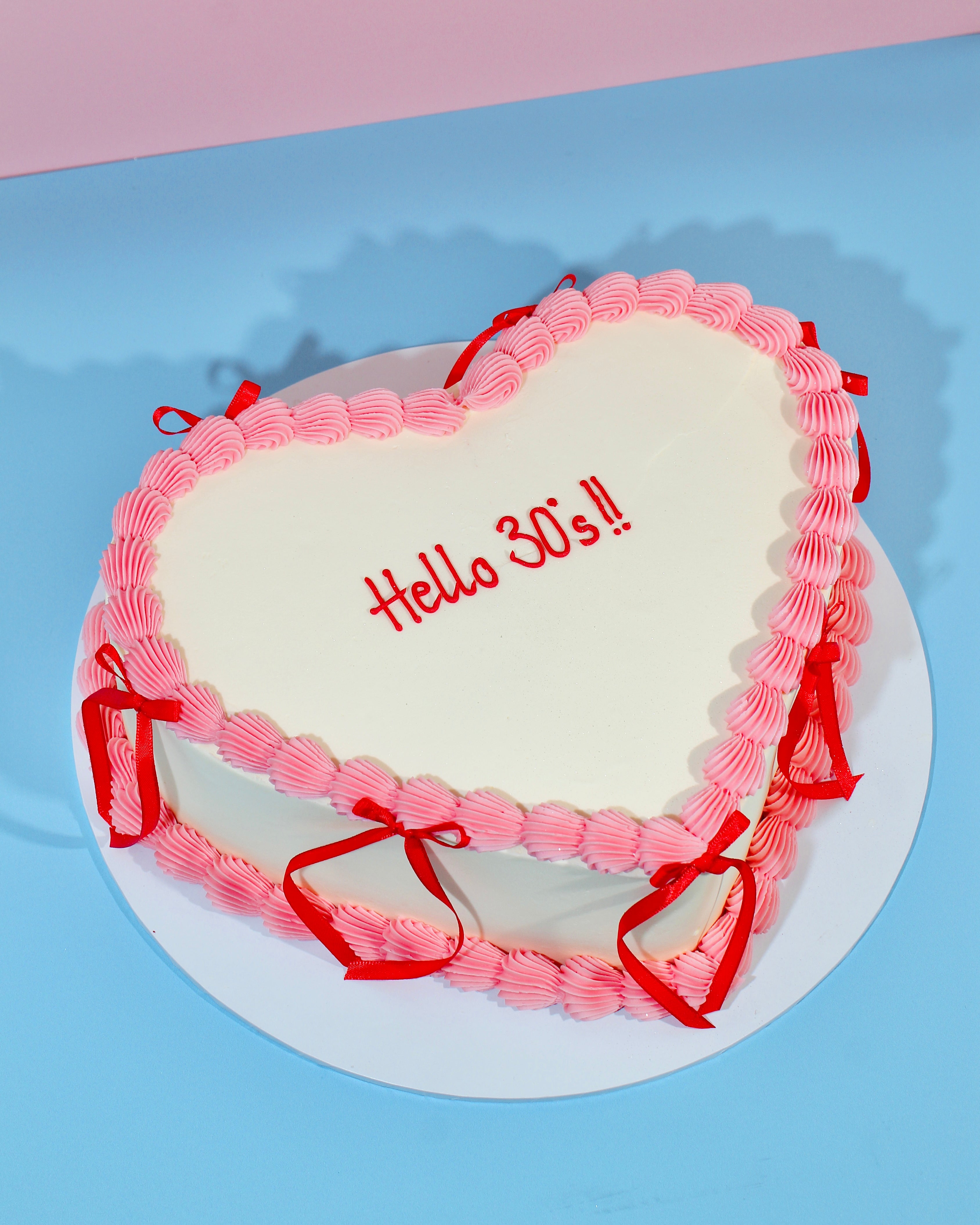 Heart-Shaped Mini Message Bow Cake