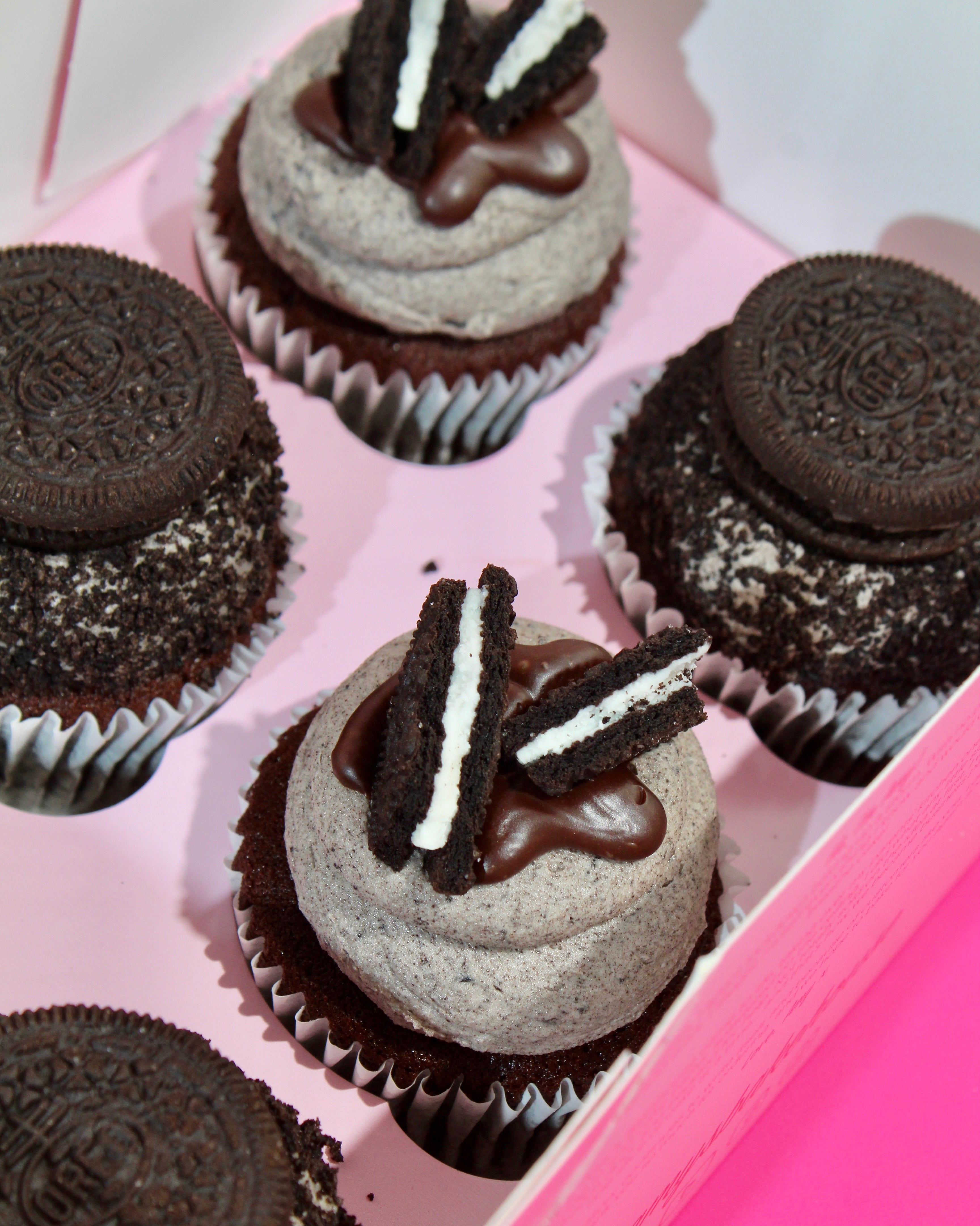 Cookies and cream cupcakes with Oreo topping