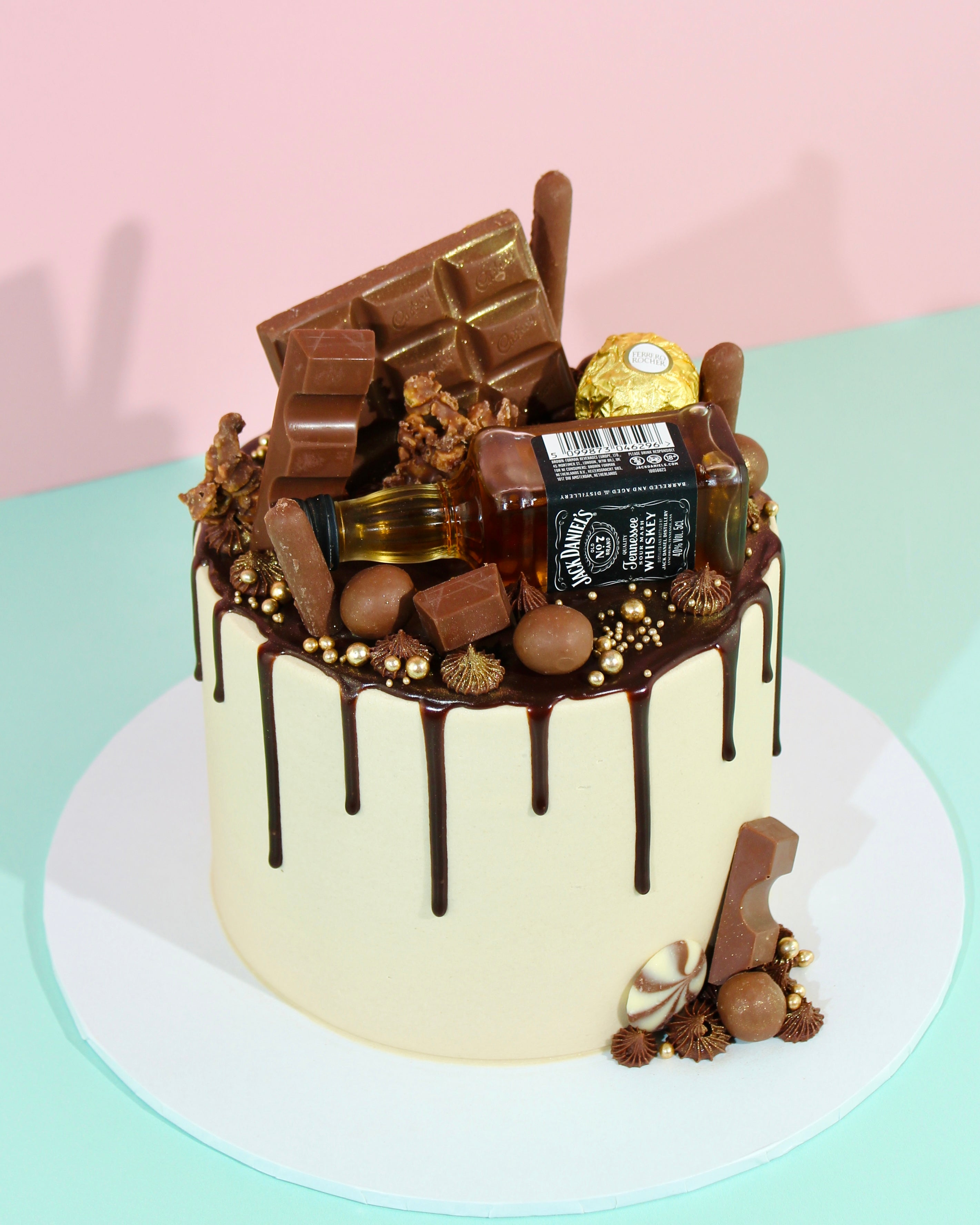 Chocolate drip Father’s Day cake with luxury chocolates
