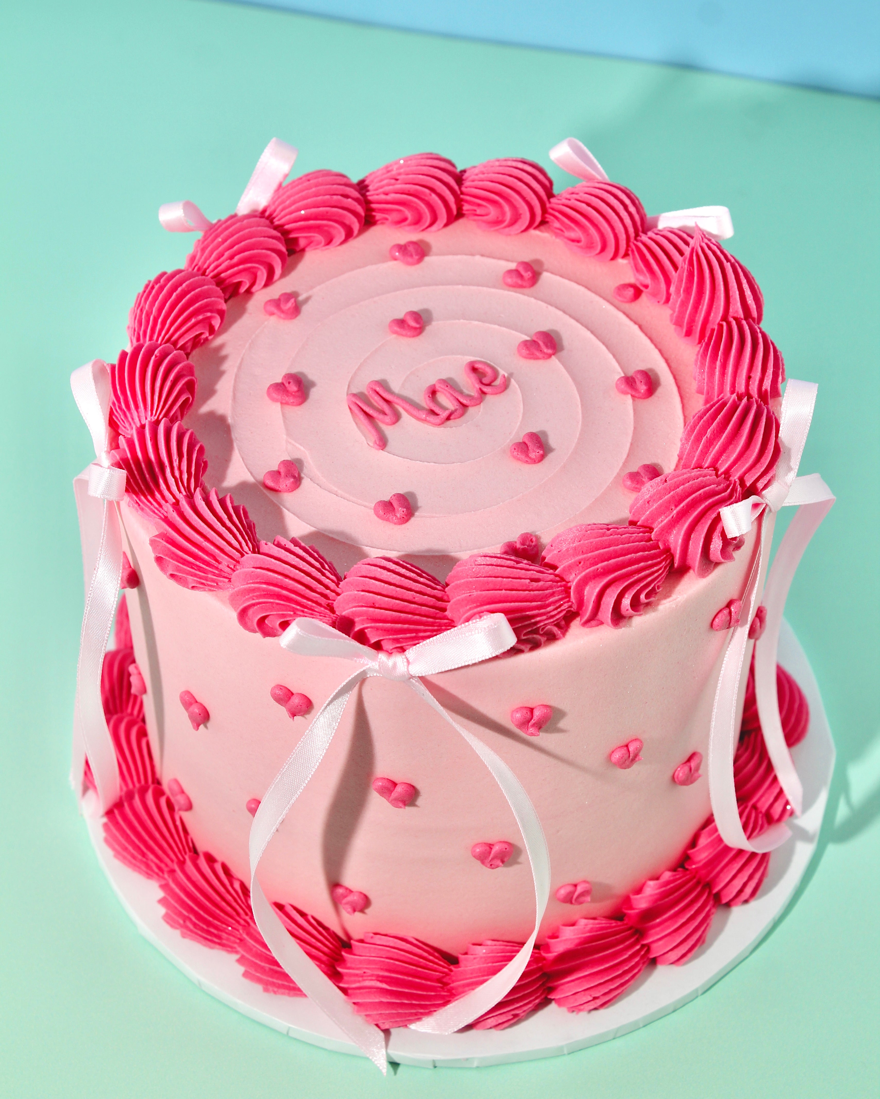 Pink Cake Of Hearts