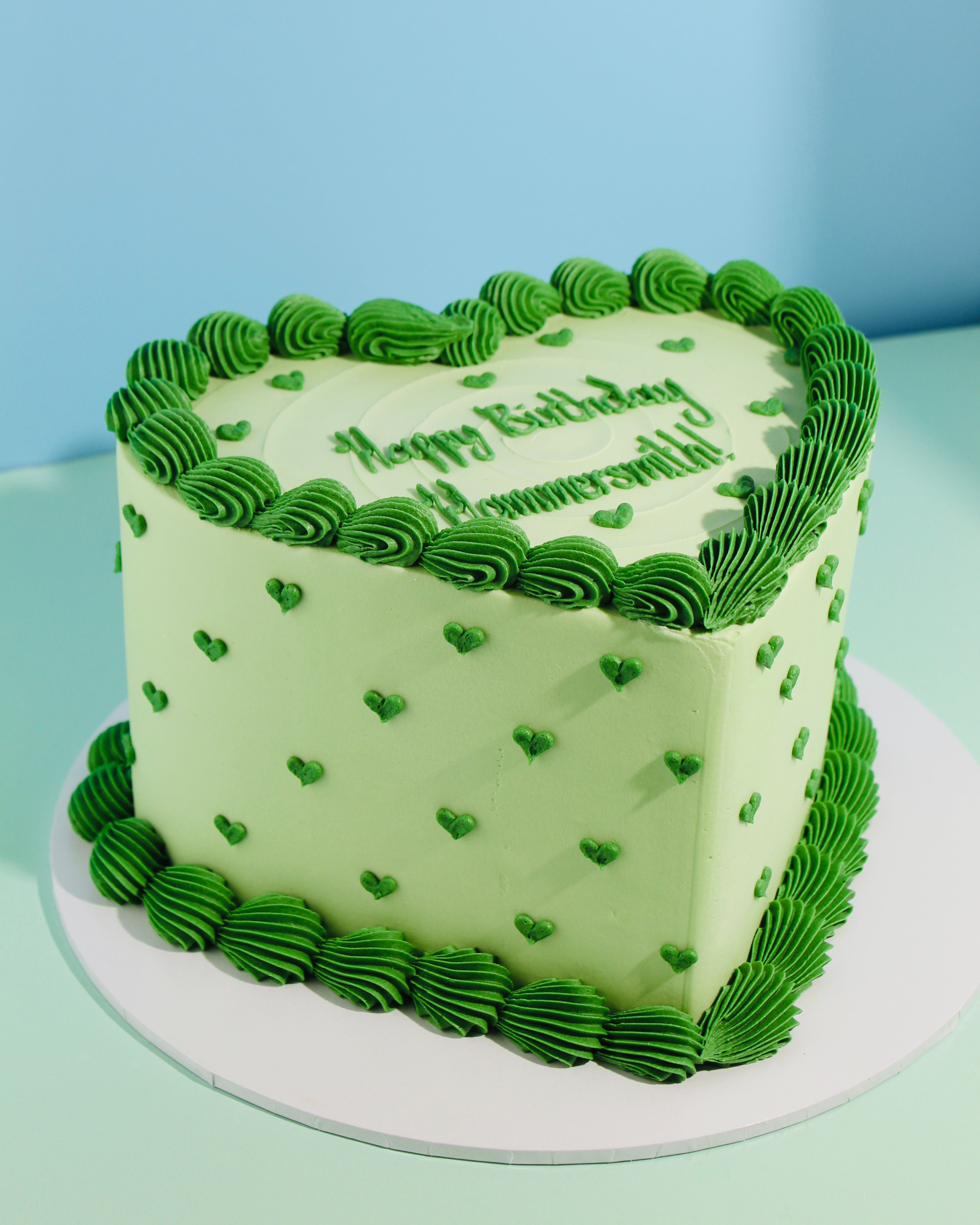 Green Cake Of Hearts