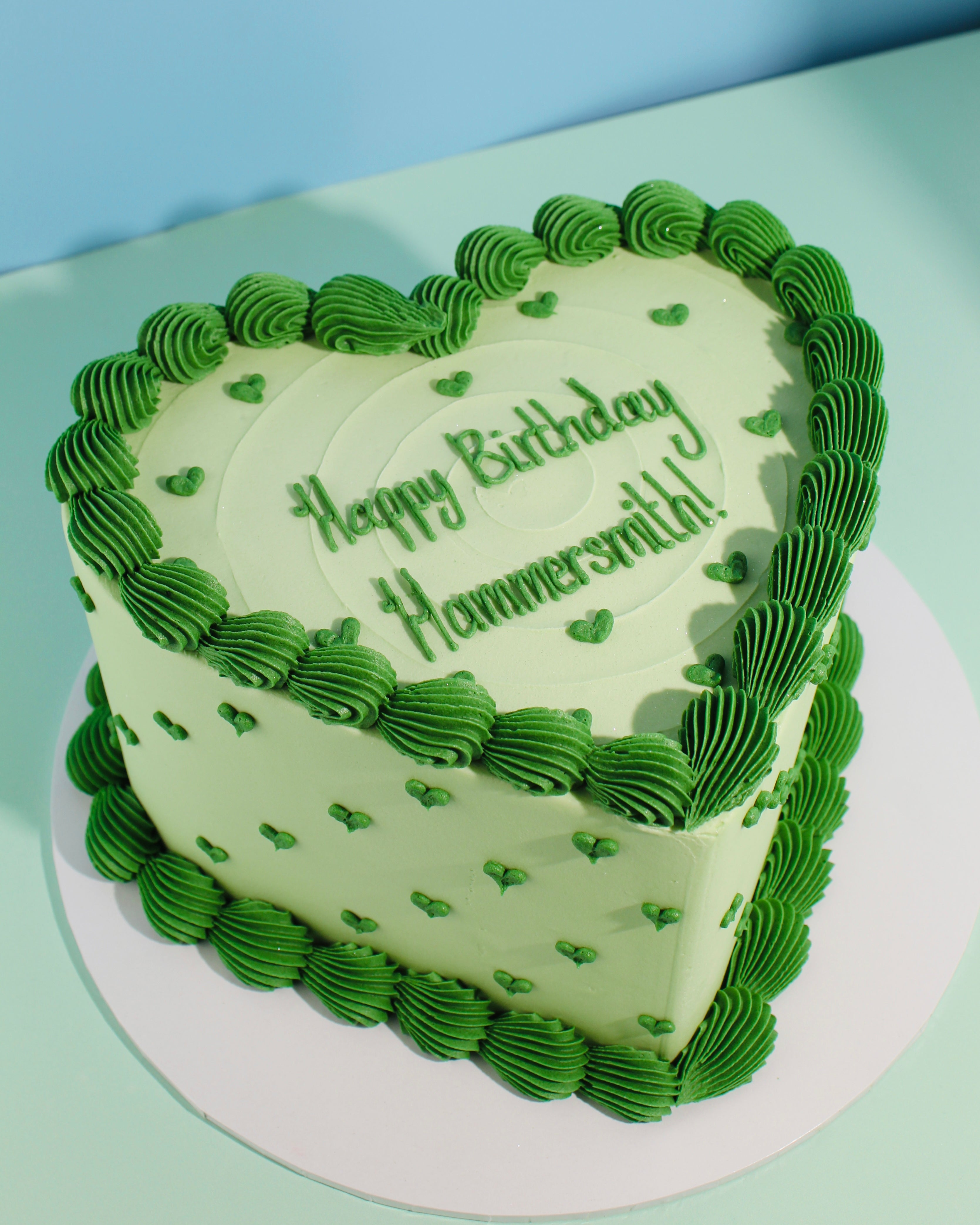 Green Cake Of Hearts