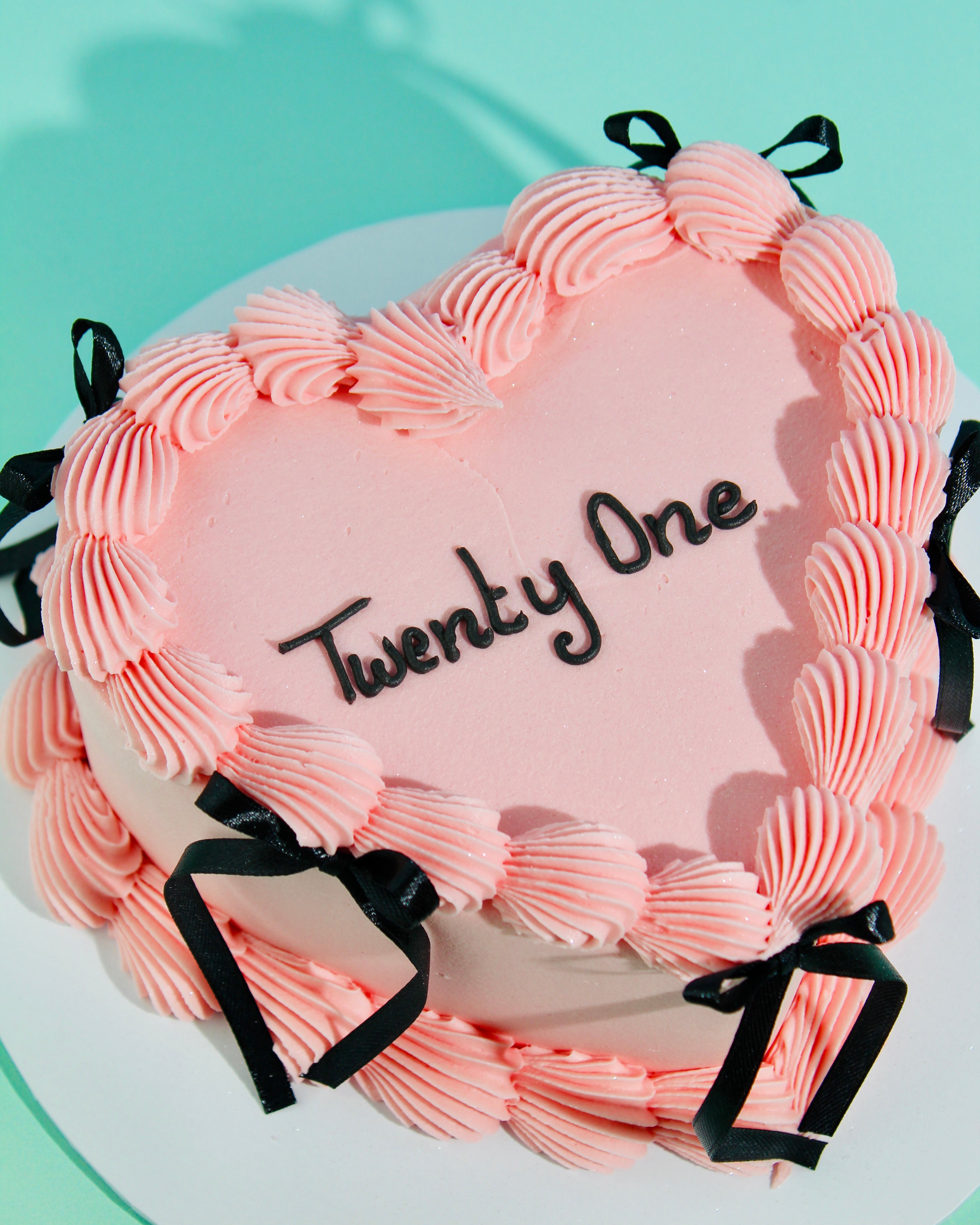 Heart-Shaped Mini Message Bow Cake