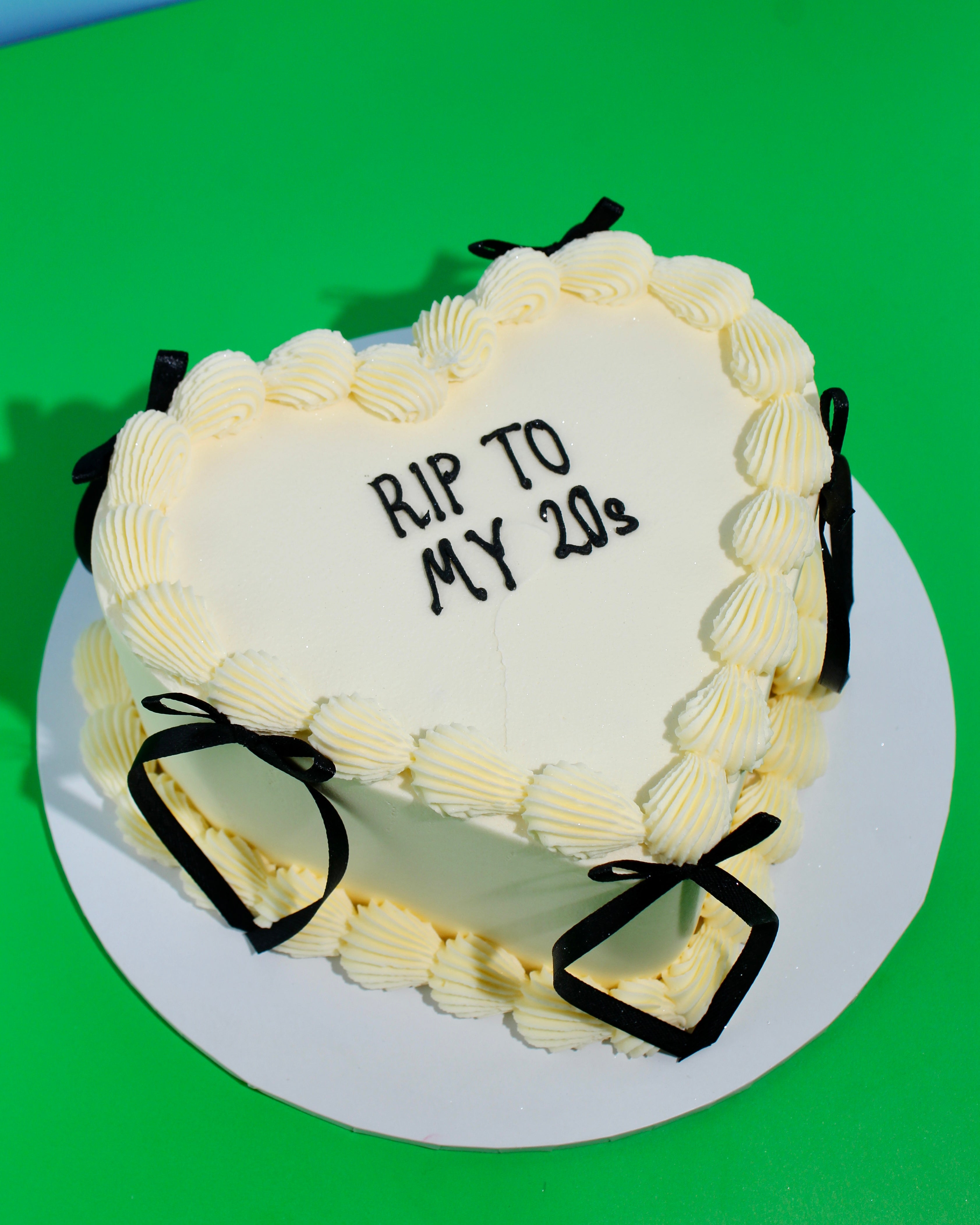Heart-Shaped Mini Message Bow Cake