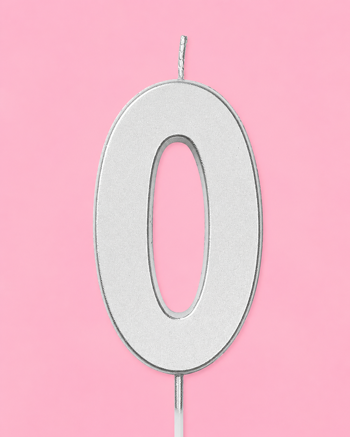 Silver Number Candle