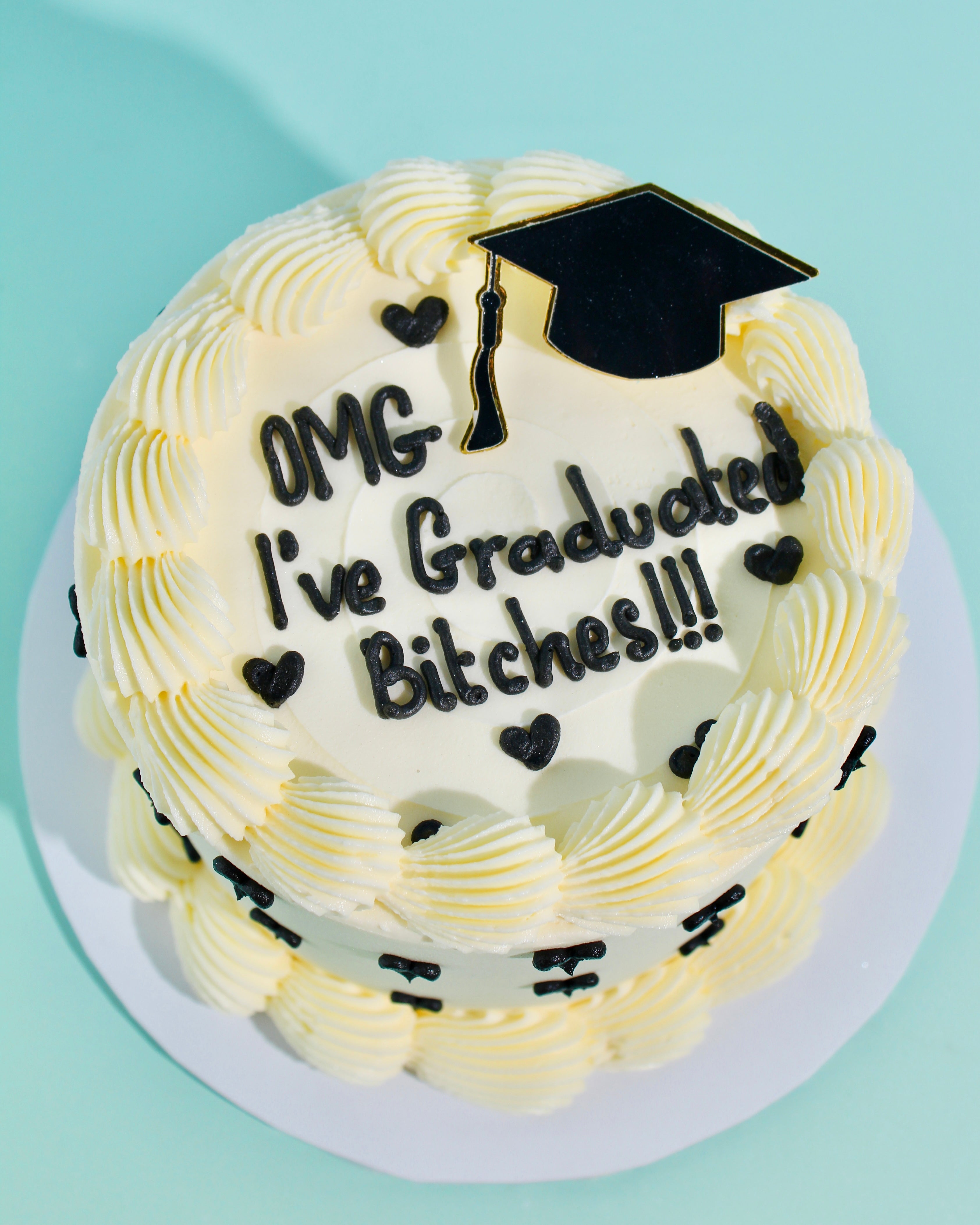 Graduation Cake Of Hearts